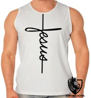 Camiseta Regata adulto ou infantil Jesus Cristo DEUS crucifixo cruz - Foto 2