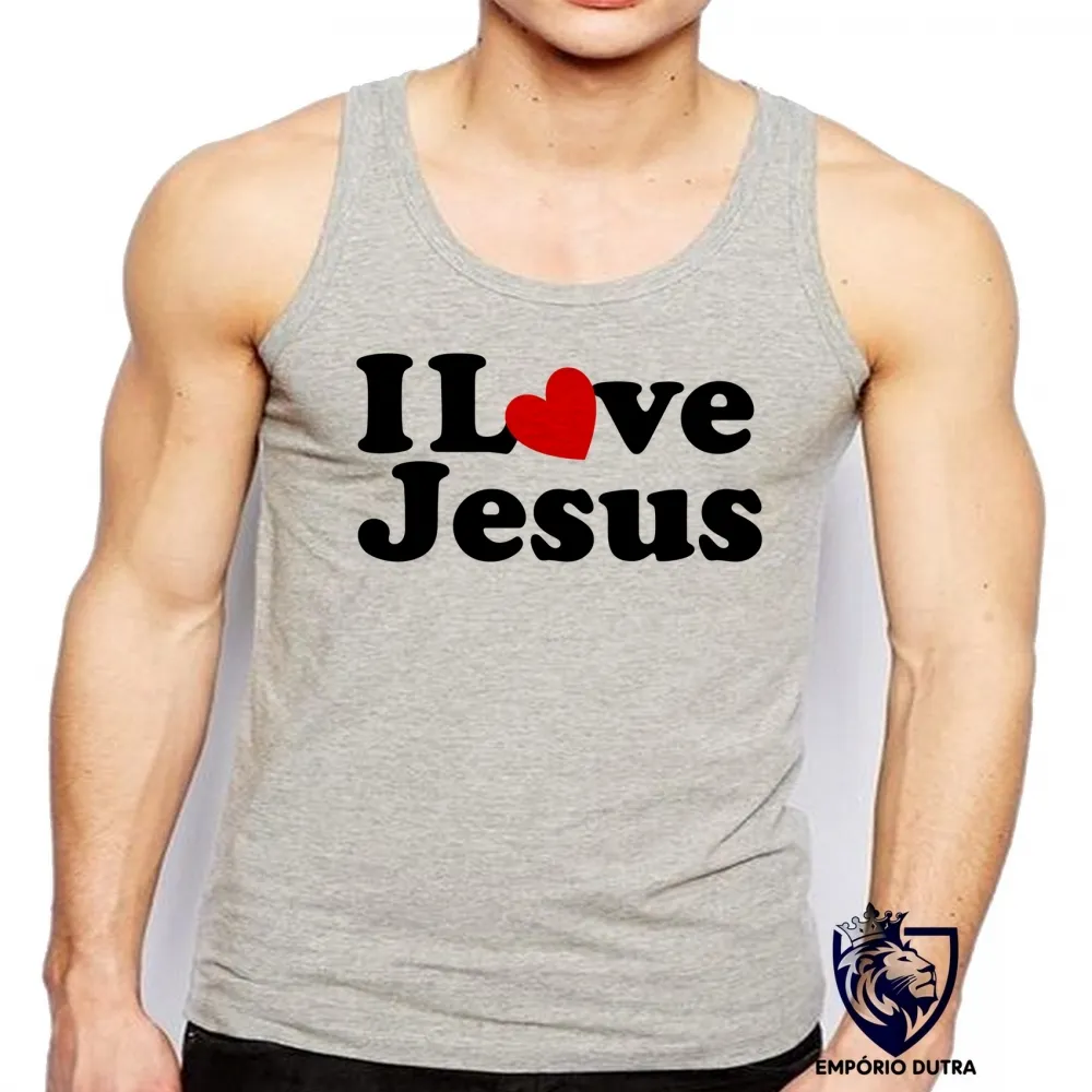 Camiseta Regata adulto ou infantil Jesus Cristo DEUS i love you coração