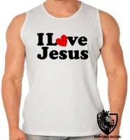Camiseta Regata adulto ou infantil Jesus Cristo DEUS i love you coração - Foto 2