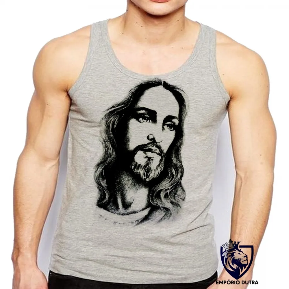 Camiseta Regata adulto ou infantil Jesus Cristo DEUS verdadeiro salvador