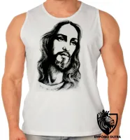 Camiseta Regata adulto ou infantil Jesus Cristo DEUS verdadeiro salvador - Foto 2