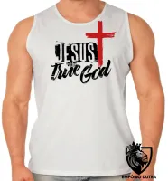 Camiseta Regata adulto ou infantil Jesus Cristo o verdadeiro DEUS - Foto 2