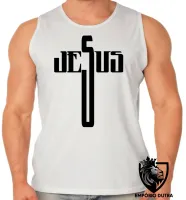 Camiseta Regata adulto ou infantil Jesus DEUS Cristo crucifixo - Foto 2