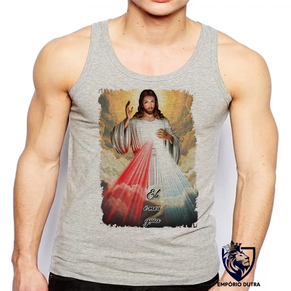 Camiseta Regata adulto ou infantil Jesus meu guia