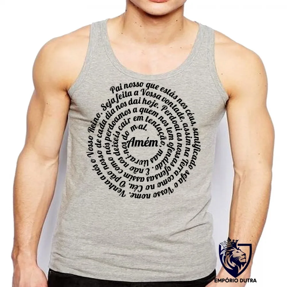 Camiseta Regata adulto ou infantil Pai Nosso oração JESUS CRISTO DEUS Imagem