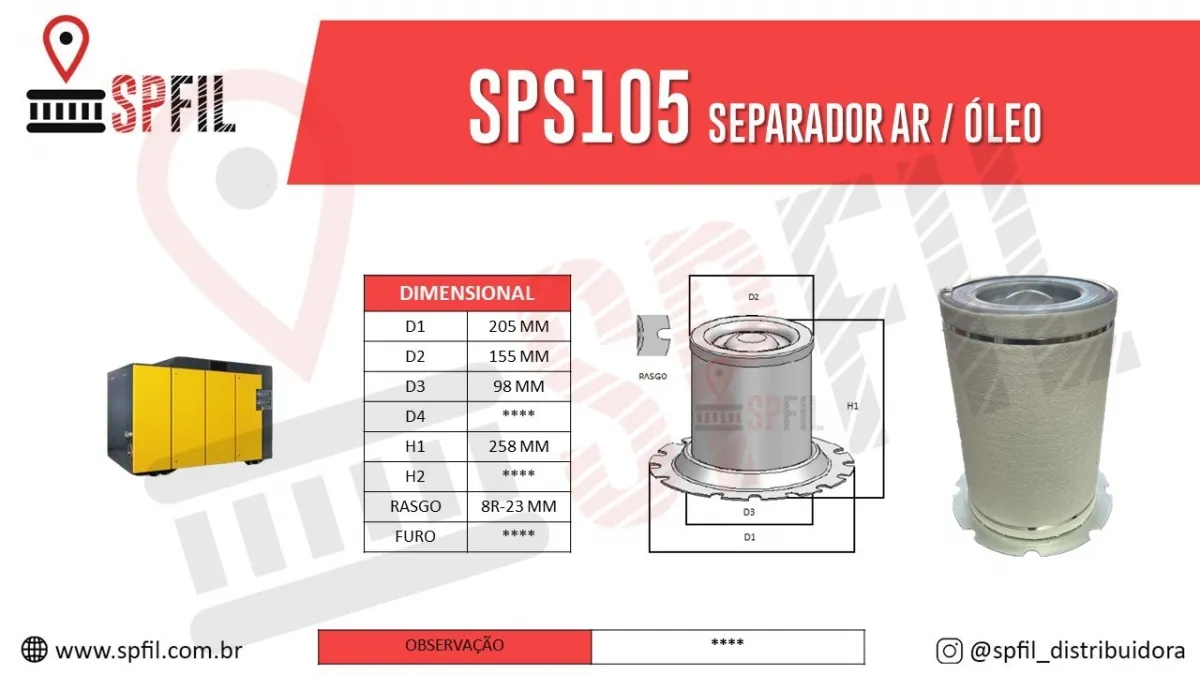 Separador Ar / Óleo  SPS105