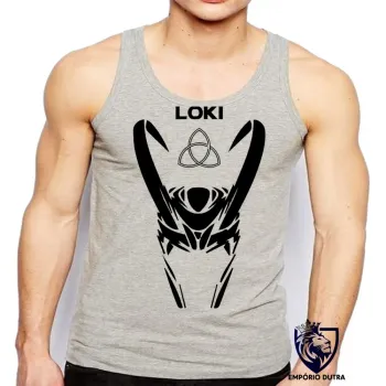 Camiseta Regata adulto ou infantil Loki máscara vilão vingadores