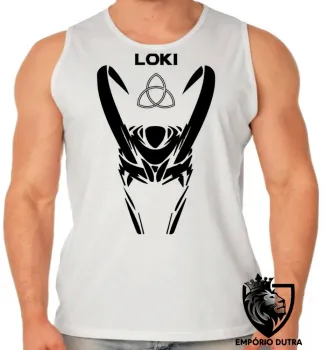 Camiseta Regata adulto ou infantil Loki máscara vilão vingadores - Foto 2