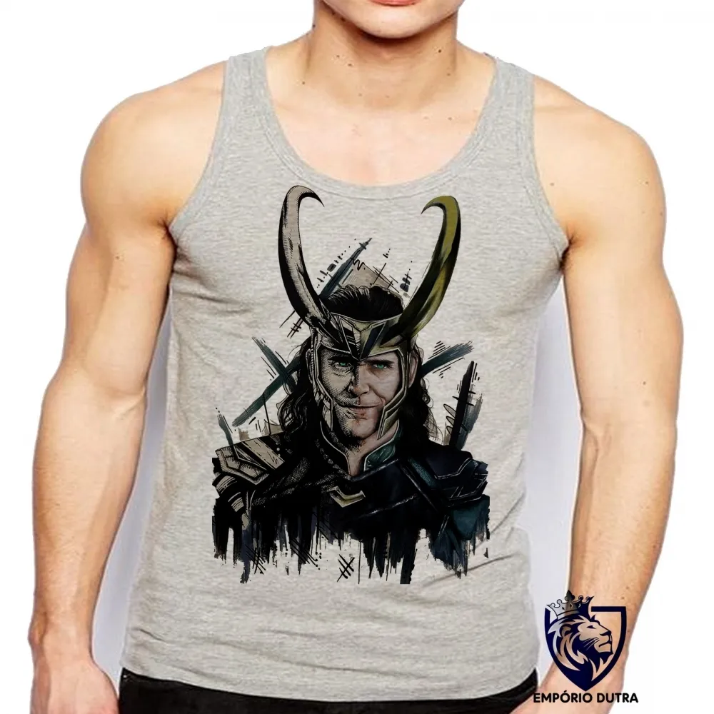 Camiseta Regata adulto ou infantil loki vilão thor vingadores avengers Imagem
