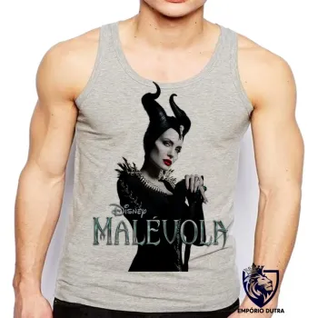 Camiseta Regata adulto ou infantil Malévola cajado vilã disney bruxa