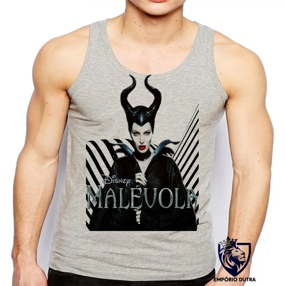 Camiseta Regata adulto ou infantil Malévola vilã disney bruxa Imagem