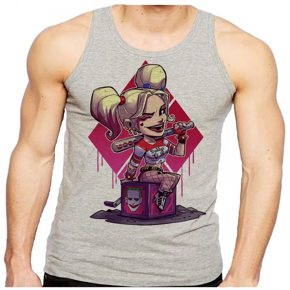 Camiseta Regata adulto ou infantil mini ARLEQUINA vilão coringa batman Imagem