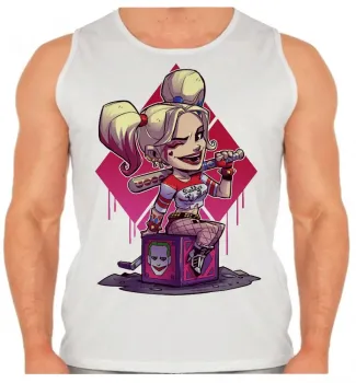 Camiseta Regata adulto ou infantil mini ARLEQUINA vilão coringa batman - Foto 2