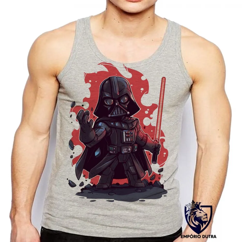 Camiseta Regata adulto ou infantil mini darth vader vilão star wars Imagem