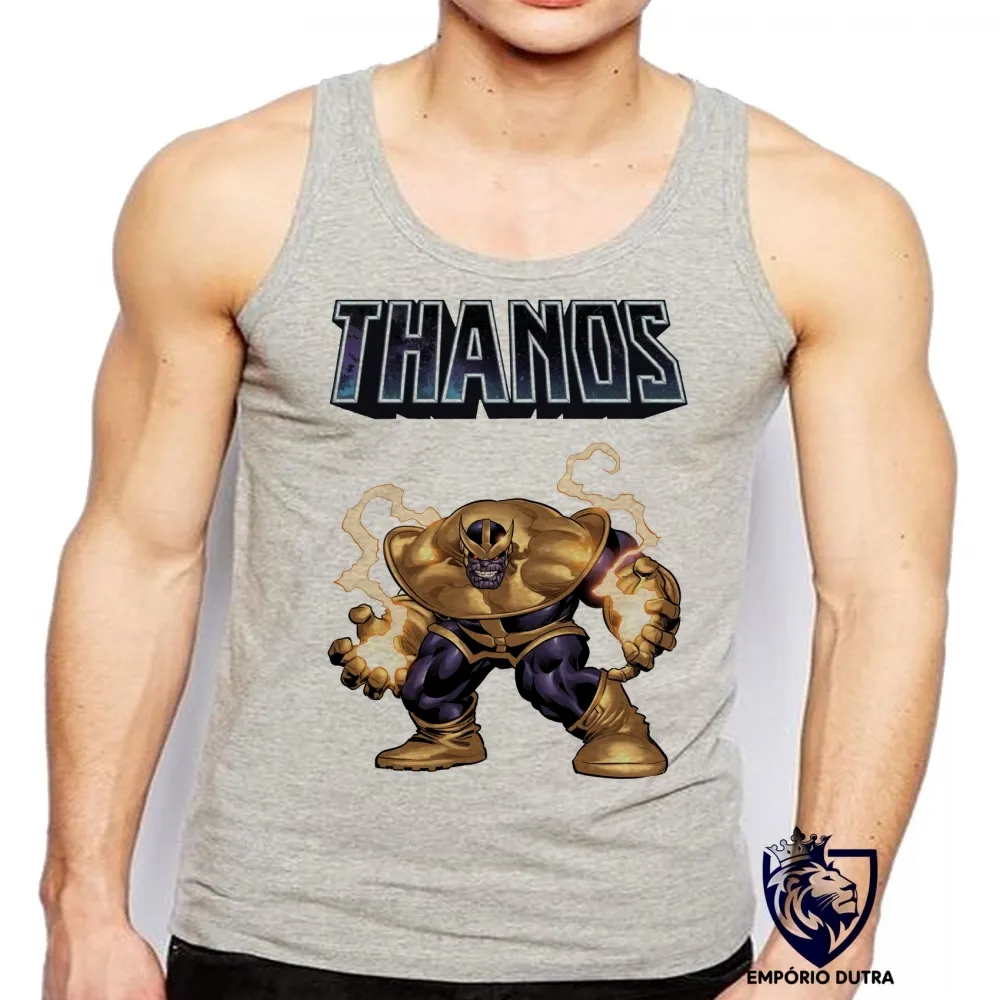 Camiseta Regata adulto ou infantil thanos cartoon vilão vingadores avengers