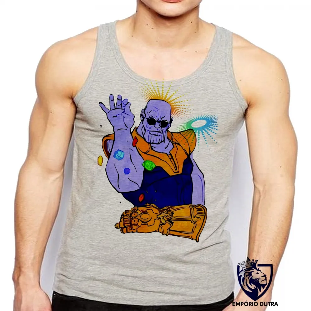 Camiseta Regata adulto ou infantil Thanos dedos