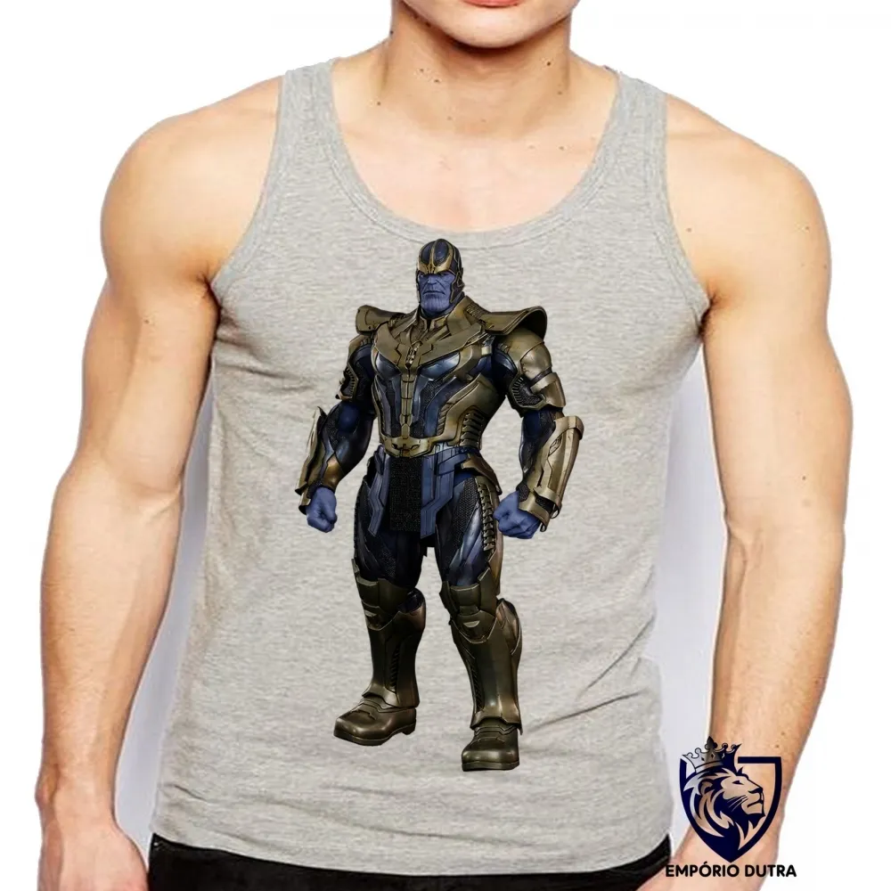 Camiseta Regata adulto ou infantil thanos marvel vingadores avengers