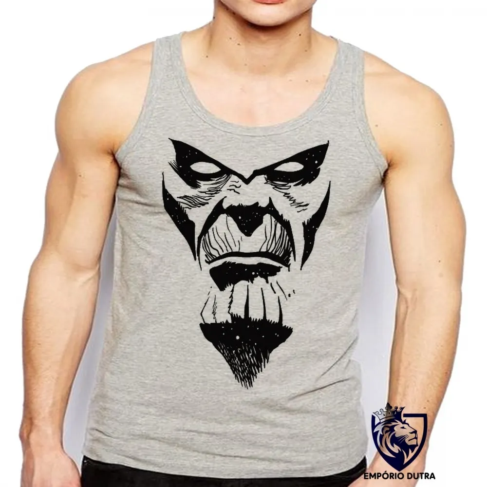 Camiseta Regata adulto ou infantil Thanos rosto vingadores avengers