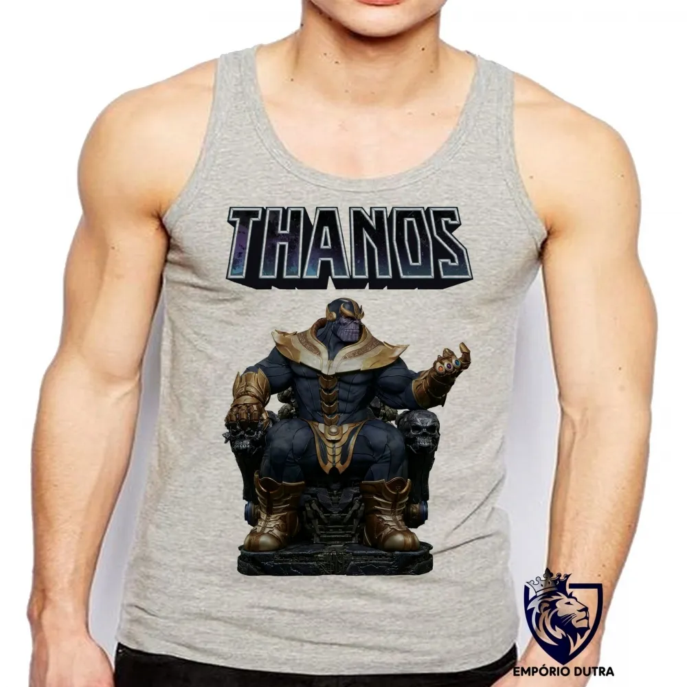 Camiseta Regata adulto ou infantil thanos trono vingadores avengers marvel