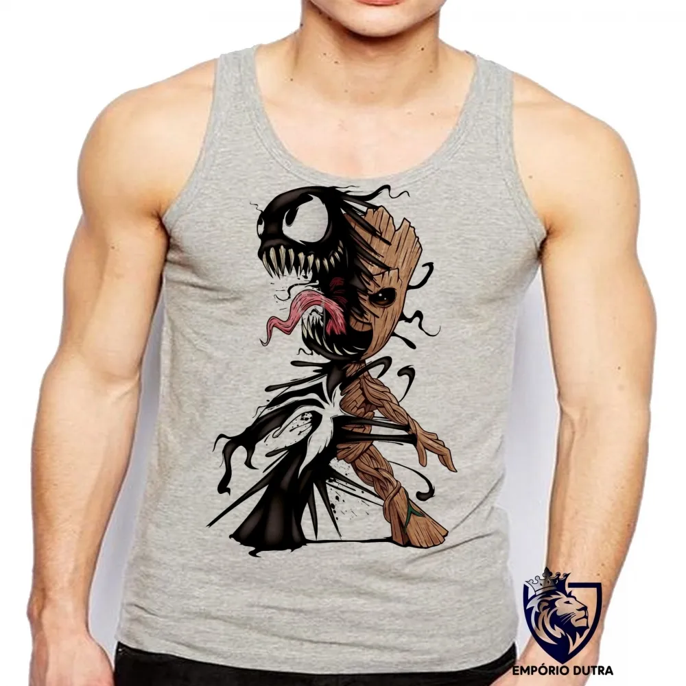 Camiseta Regata adulto ou infantil venom homem aranha groot marvel guardioes galaxia Imagem