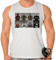Camiseta Regata adulto ou infantil vilão anos 80 preso jason chuck Freddy Krueger Massacre da Serra Elétrica Halloween hugo strange monstro lagoa negra - Foto 2