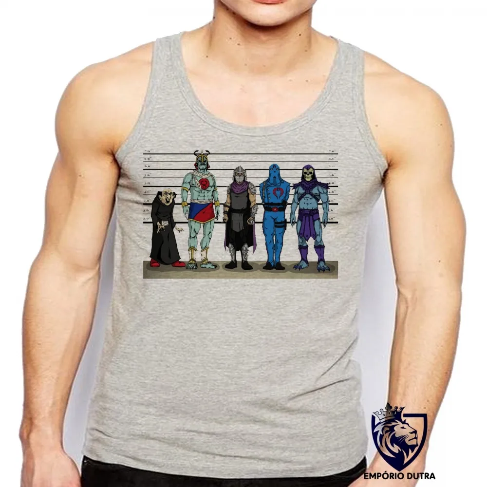 Camiseta Regata adulto ou infantil Vilões antigos cadeia presos prisão delegacia