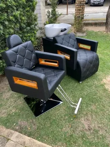 Kit Lavatório Cuba de Porcelana  + 02 Cadeira Reclinável  Imagem