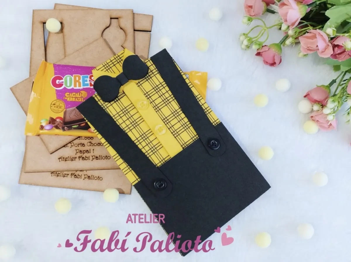 G1.668  Gabarito de Moldes  em MDF  Porta Chocolate Papai 1 Imagem