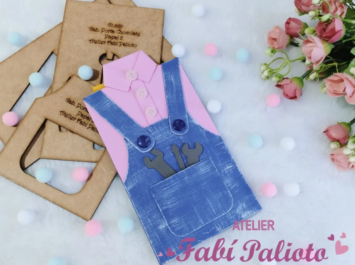 G1.669  Gabarito de Moldes  em MDF  Porta Chocolate Papai 2