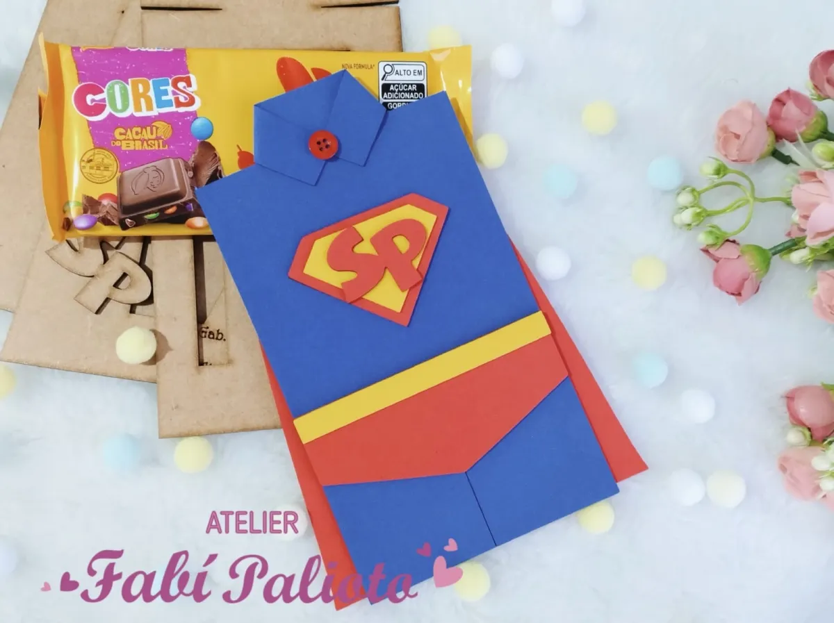 G1.671  Gabarito de Moldes  em MDF  Porta Chocolate Super Pai  Imagem