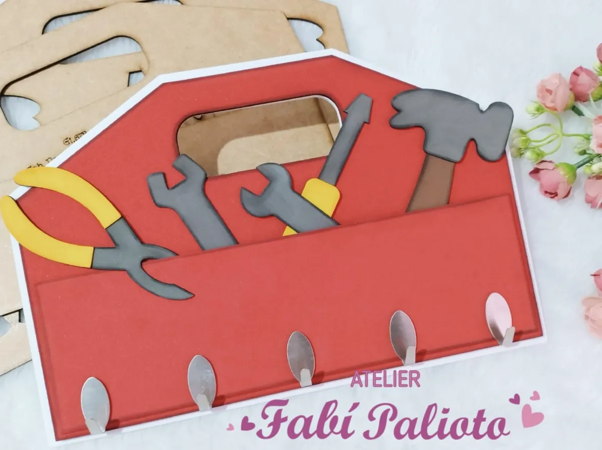 G1.672  Gabarito de Moldes  em MDF  Porta Chave do Papai