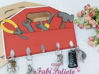 G1.672  Gabarito de Moldes  em MDF  Porta Chave do Papai - Foto 2