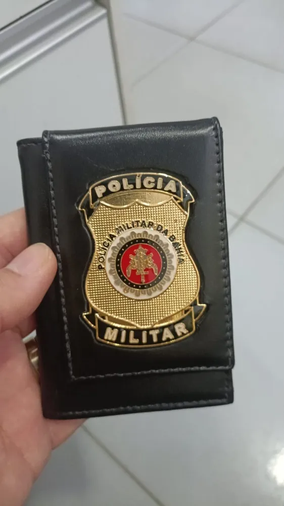 Porta Funcional Policia Militar Bahia Couro Legítimo