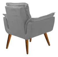 Kit 2 Poltrona Decorativa Opala Para Sala Recepção Luxo Cor Cinza - Foto 3