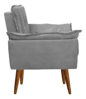 Kit 2 Poltrona Decorativa Opala Para Sala Recepção Luxo Cor Cinza - Foto 4
