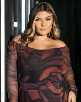 Conjunto Blusa Saia Tule Maria Francia Preto/Vermelho - Foto 6