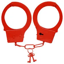 Algema em aço vermelha Hand Cuffs Imagem