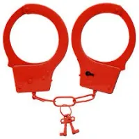 Algema em aço vermelha Hand Cuffs