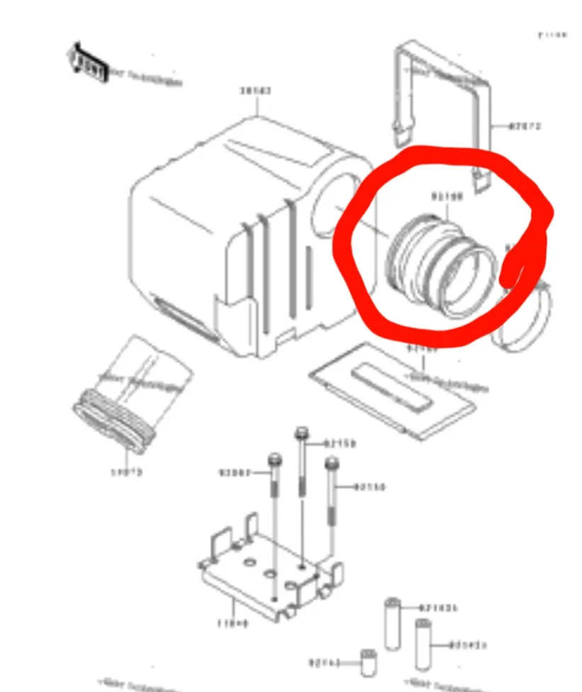 Borracha Mangueira Silencioso Admissão de Ar Jet Ski Kawasaki 750 SX SX750 92190-3826 Imagem