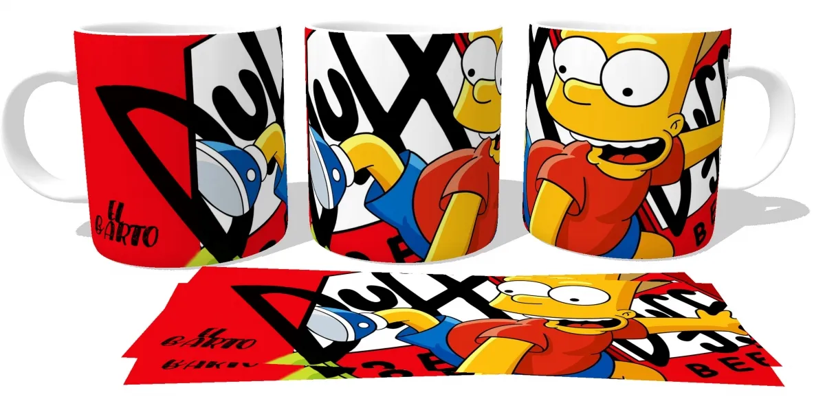 Caneca copo Plástico ou Cerâmica bart simpsons Cerveja Duff skate