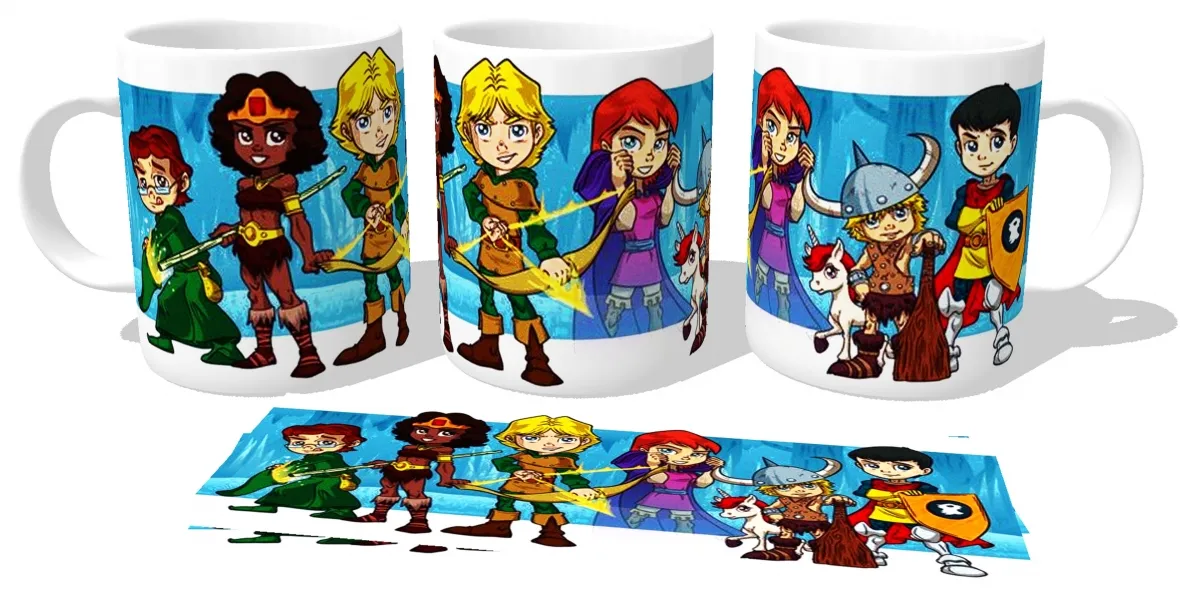 Caneca copo Plástico ou Cerâmica Caverna do Dragão dungeons dragons Imagem