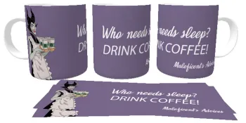 Caneca copo Plástico ou Cerâmica Conselhos da Malévola café disney