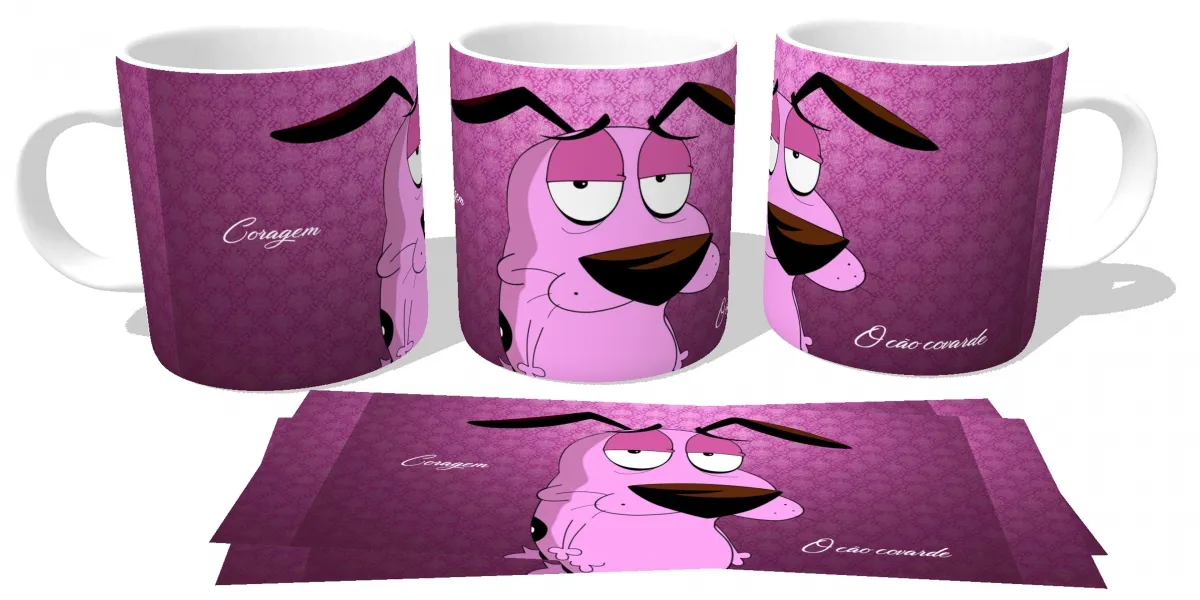 Caneca copo Plástico ou Cerâmica Coragem, o cão covarde 2