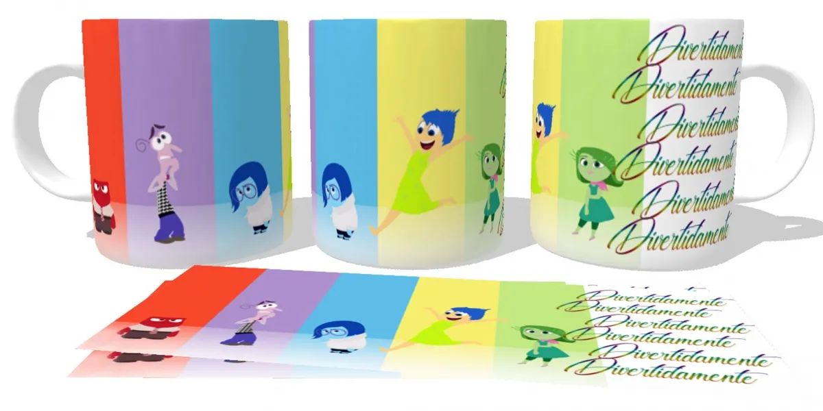 Caneca copo Plástico ou Cerâmica Divertidamente em tiras disney