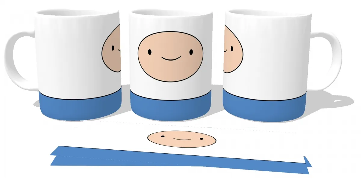 Caneca copo Plástico ou Cerâmica Finn hora de aventura adventure Imagem