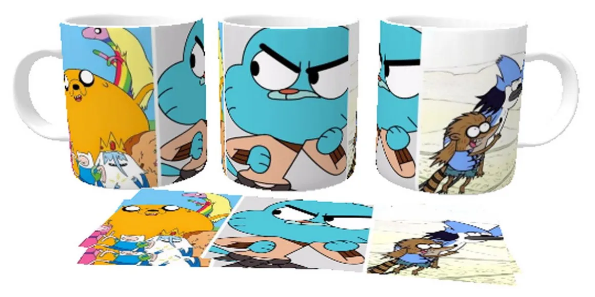 Caneca copo Plástico ou Cerâmica Hora da Aventura Gumball Apenas um show Imagem