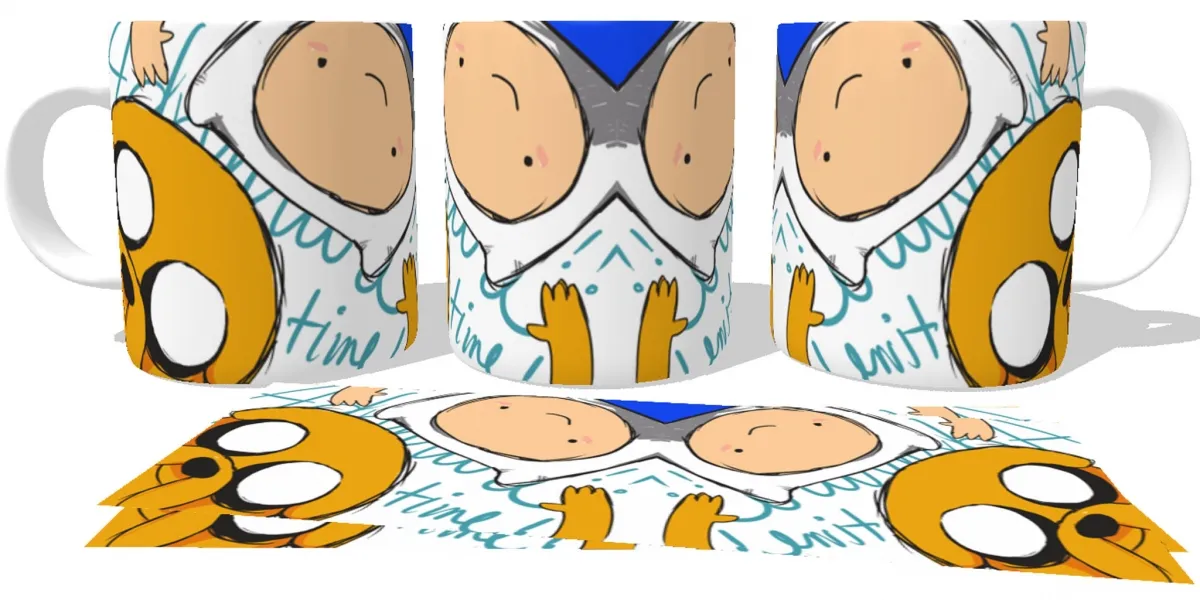 Caneca copo Plástico ou Cerâmica Hora da Aventura Jake Finn Imagem