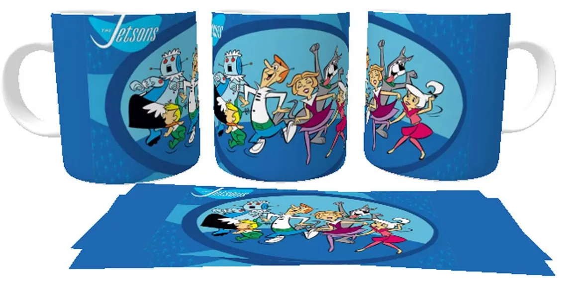 Caneca copo Plástico ou Cerâmica Jetsons Dançando hanna barbera Imagem