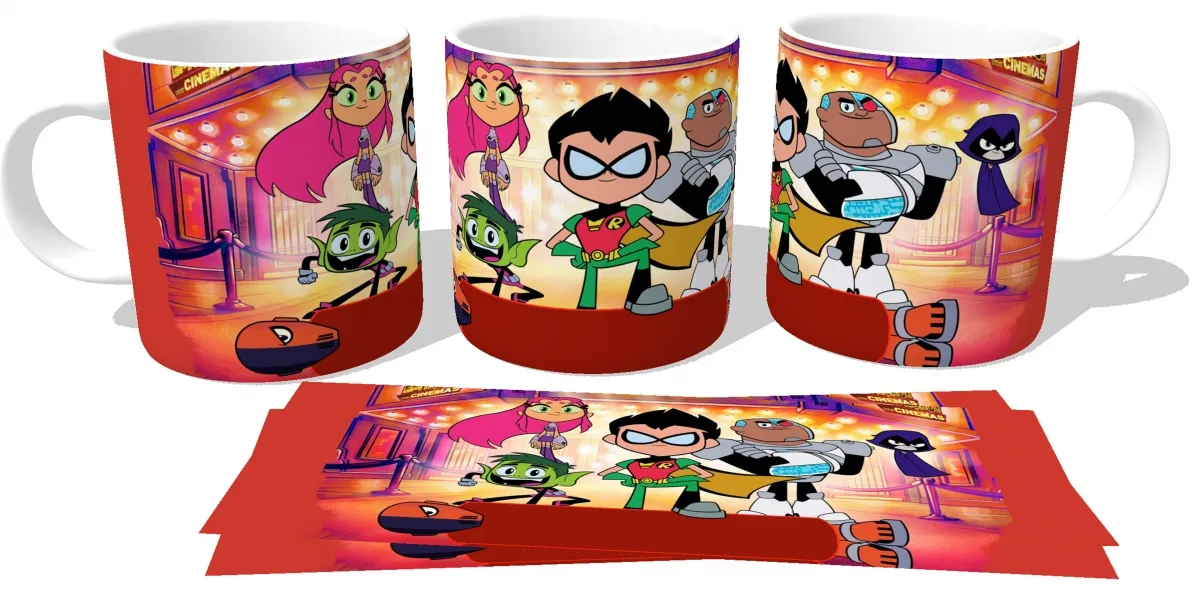 Caneca copo Plástico ou Cerâmica Jovens Titãs o filme Imagem