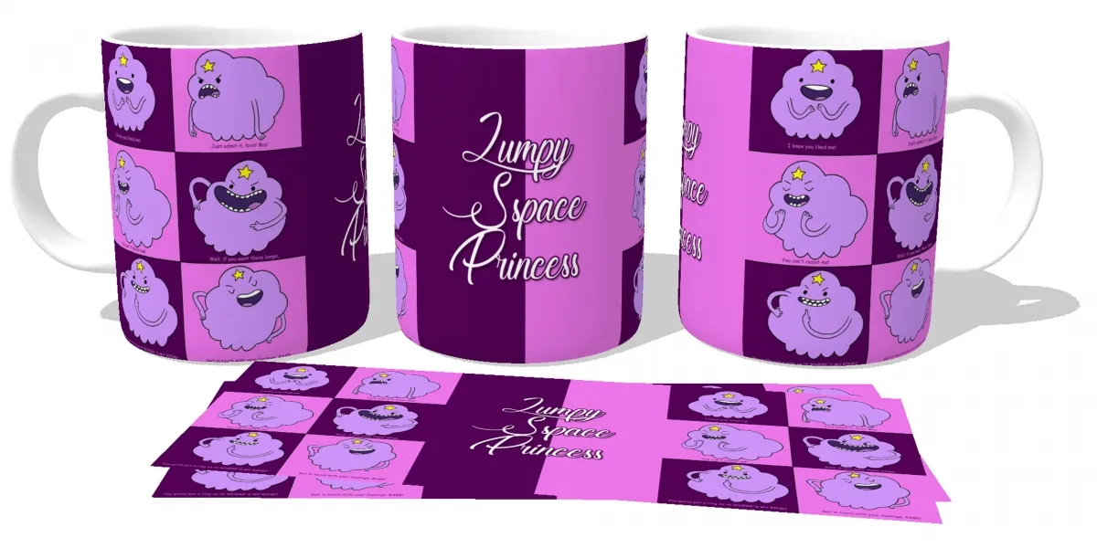 Caneca copo Plástico ou Cerâmica Lumpy space Princess Caroço aventura Imagem